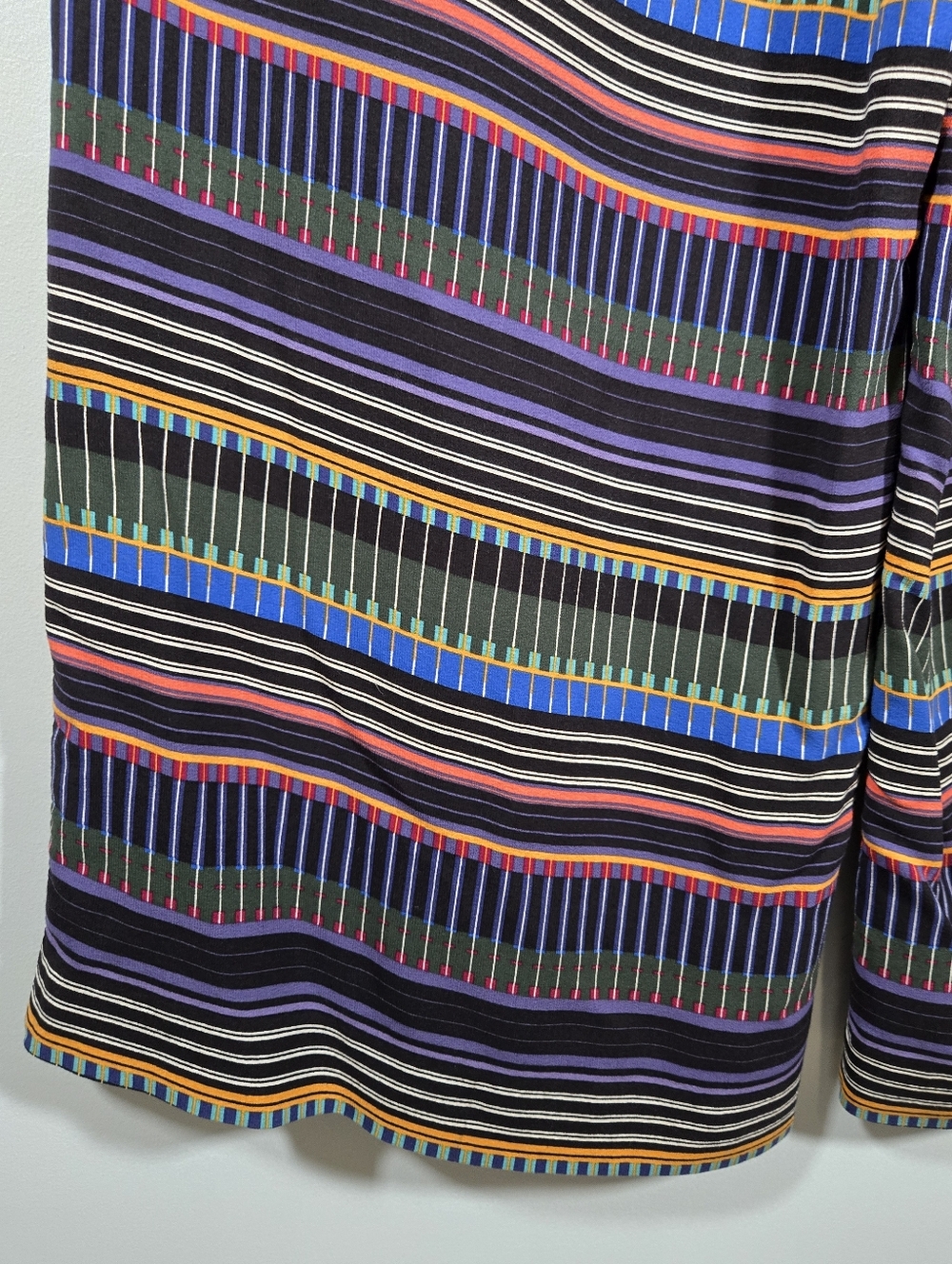LOFT Striped Wide Leg Cropped Trousers Size 12 High Rise Work Pants Chic - Picture 6 of 8